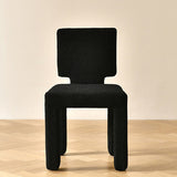 Contemporary Scandinavian Square Round Triangle Teddy Velvet Wood Dining Chair Backrest For Dining Room