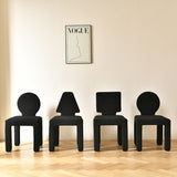 Contemporary Scandinavian Square Round Triangle Teddy Velvet Wood Dining Chair Backrest For Dining Room