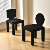Contemporary Scandinavian Square Round Triangle Teddy Velvet Wood Dining Chair Backrest For Dining Room