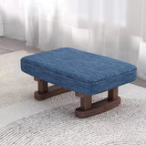 Contemporary Scandinavian Wooden Stool with Fabric Cushion — Rectangular Low Entryway Seat