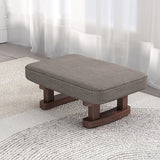 Contemporary Scandinavian Wooden Stool with Fabric Cushion — Rectangular Low Entryway Seat