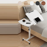 Modern Minimalist Rectangular Stainless Steel Desk with Liftable 4-Leg Frame for Home Office