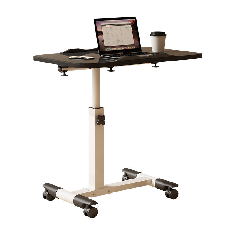 Modern Minimalist Rectangular Stainless Steel Desk with Liftable 4-Leg Frame for Home Office