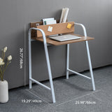 Modern Minimalist Rectangular Desk with Carbon Steel Frame and MDF Top, 4-Leg Home Office Desk