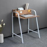 Modern Minimalist Rectangular Desk with Carbon Steel Frame and MDF Top, 4-Leg Home Office Desk