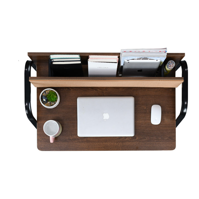 Modern Minimalist Rectangular Desk with Carbon Steel Frame and MDF Top, 4-Leg Home Office Desk