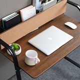 Modern Minimalist Rectangular Desk with Carbon Steel Frame and MDF Top, 4-Leg Home Office Desk