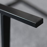 Modern Minimalist Rectangular Desk with Carbon Steel Frame and MDF Top, 4-Leg Home Office Desk
