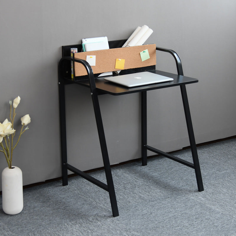 Modern Minimalist Rectangular Desk with Carbon Steel Frame and MDF Top, 4-Leg Home Office Desk