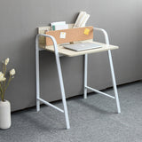 Modern Minimalist Rectangular Desk with Carbon Steel Frame and MDF Top, 4-Leg Home Office Desk
