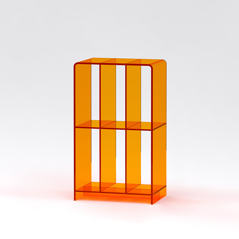 Chic Modern Minimalist Acrylic Rectangular Bookshelf for Living Room
