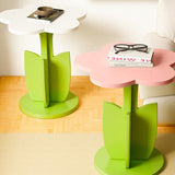 Contemporary Floral Plank Side Table – Creative Living Room Accent