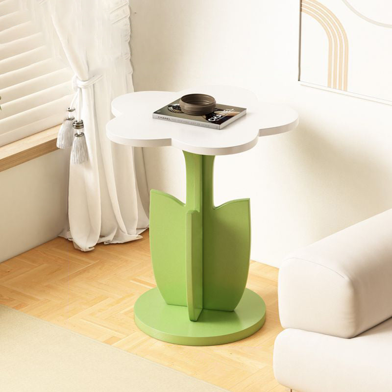 Contemporary Floral Plank Side Table – Creative Living Room Accent