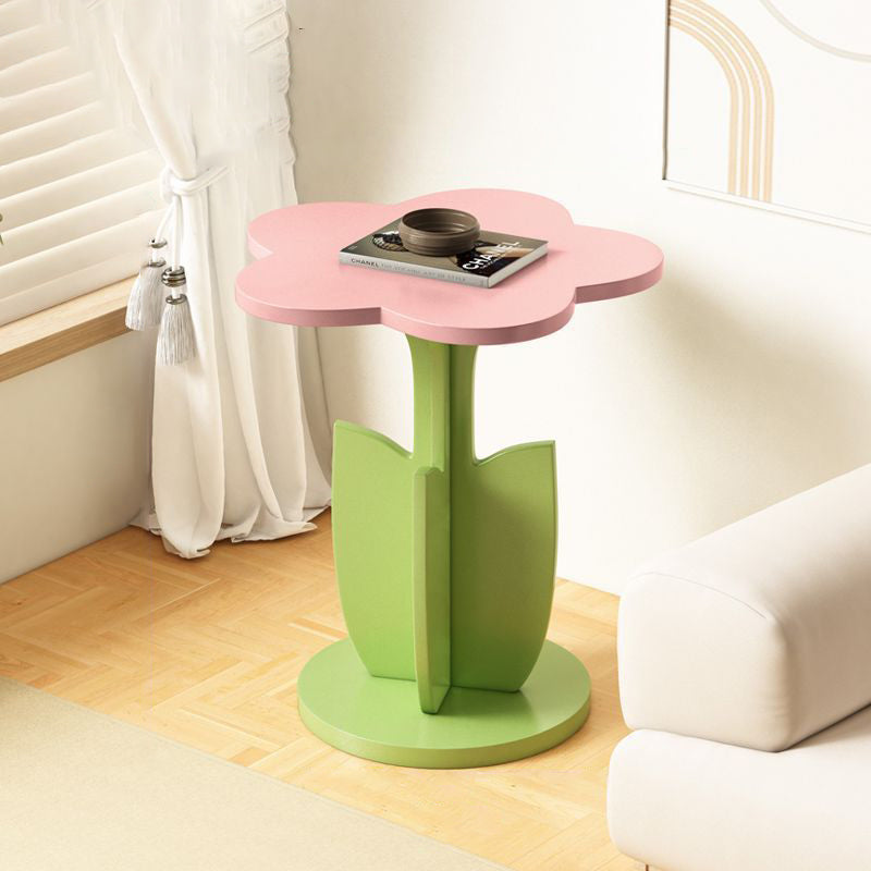 Contemporary Floral Plank Side Table – Creative Living Room Accent