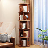 Modern Minimalist Solid Wood Round Cylinder Rotating Bookshelf – 2/3/4/5-Tier, Perfect for Home, Office, and Living Room