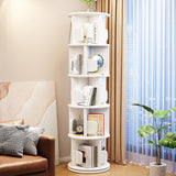 Modern Minimalist Solid Wood Round Cylinder Rotating Bookshelf – 2/3/4/5-Tier, Perfect for Home, Office, and Living Room
