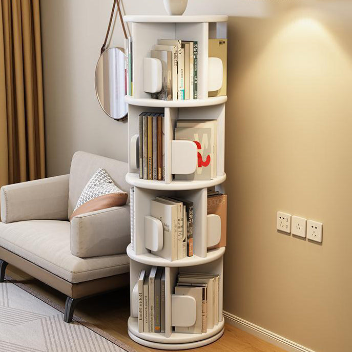Modern Minimalist Solid Wood Round Cylinder Rotating Bookshelf – 2/3/4/5-Tier, Perfect for Home, Office, and Living Room