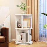 Modern Minimalist Solid Wood Round Cylinder Rotating Bookshelf – 2/3/4/5-Tier, Perfect for Home, Office, and Living Room