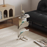 Nordic Contemporary Iron Oval Side Table – 3-Tier Semi-Circle Design for Living Room