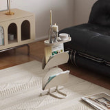 Nordic Contemporary Iron Oval Side Table – 3-Tier Semi-Circle Design for Living Room