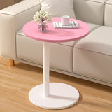 Modern Minimalist MDF & Stainless Steel Round Side Table with Built-In Mobility for Bedroom & Living Room