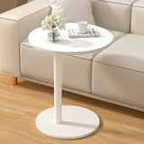 Modern Minimalist MDF & Stainless Steel Round Side Table with Built-In Mobility for Bedroom & Living Room
