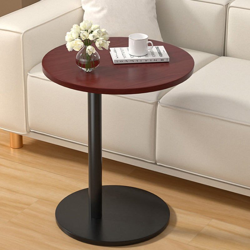 Modern Minimalist MDF & Stainless Steel Round Side Table with Built-In Mobility for Bedroom & Living Room