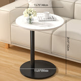 Modern Minimalist MDF & Stainless Steel Round Side Table with Built-In Mobility for Bedroom & Living Room