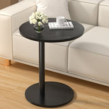 Modern Minimalist MDF & Stainless Steel Round Side Table with Built-In Mobility for Bedroom & Living Room