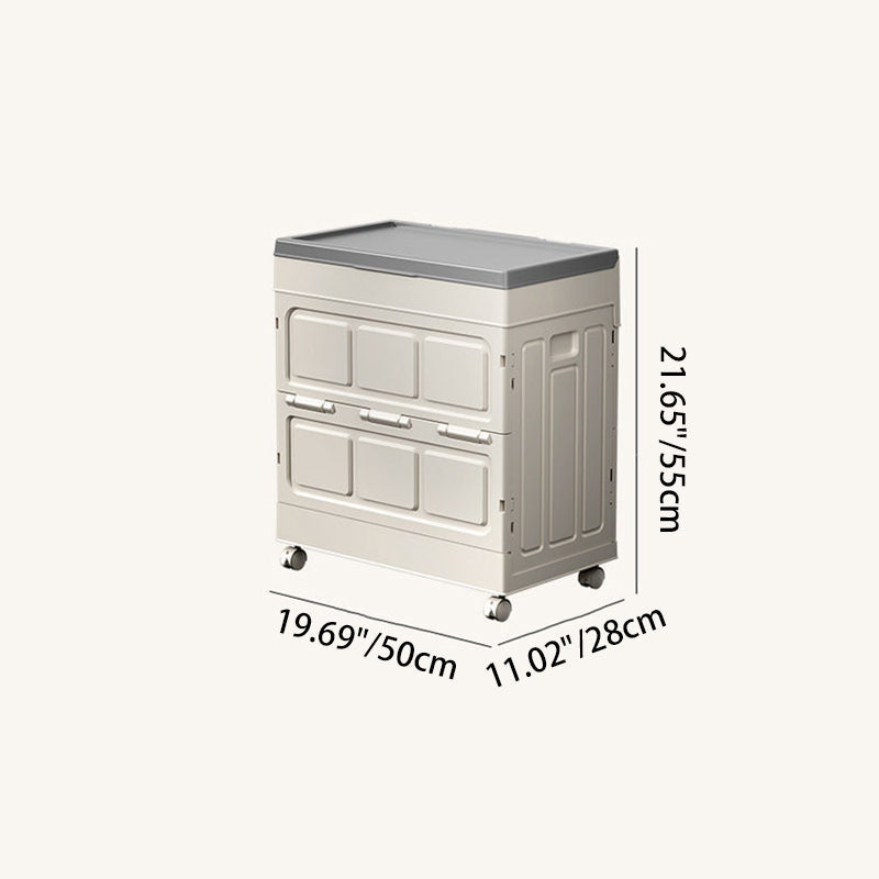 Modern Minimalist Foldable Rectangular PP Plastic Storage Cabinet, Large-Capacity 1-Door for Living Room & Bedroom