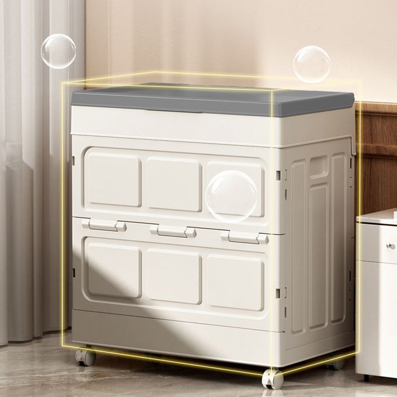 Modern Minimalist Foldable Rectangular PP Plastic Storage Cabinet, Large-Capacity 1-Door for Living Room & Bedroom