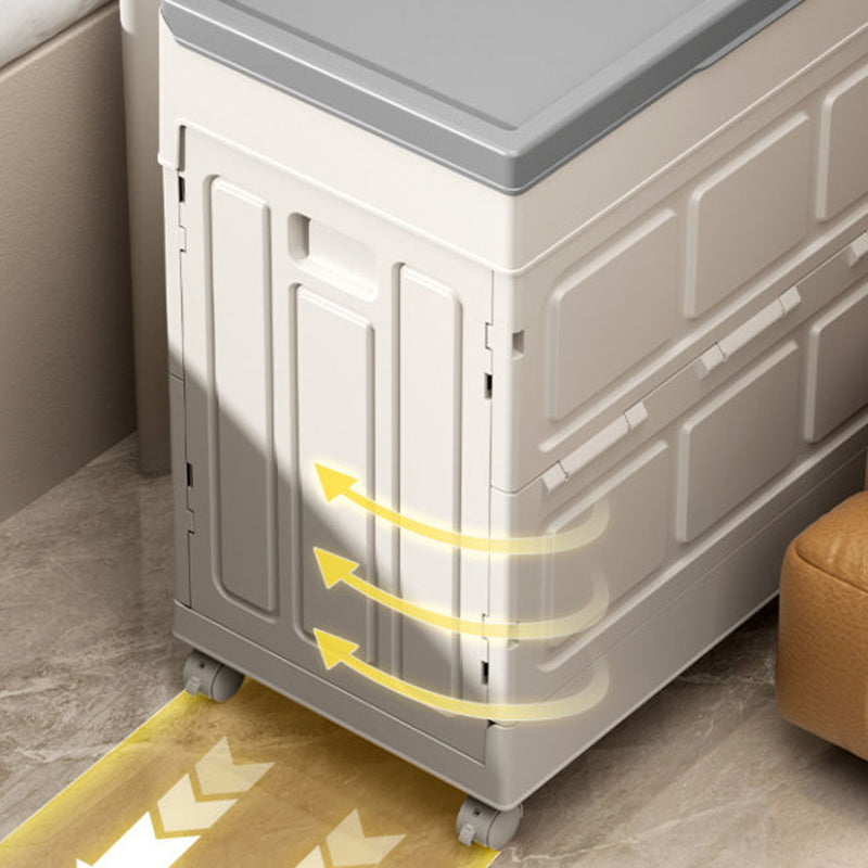 Modern Minimalist Foldable Rectangular PP Plastic Storage Cabinet, Large-Capacity 1-Door for Living Room & Bedroom