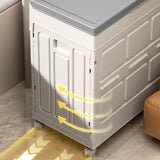 Modern Minimalist Foldable Rectangular PP Plastic Storage Cabinet, Large-Capacity 1-Door for Living Room & Bedroom
