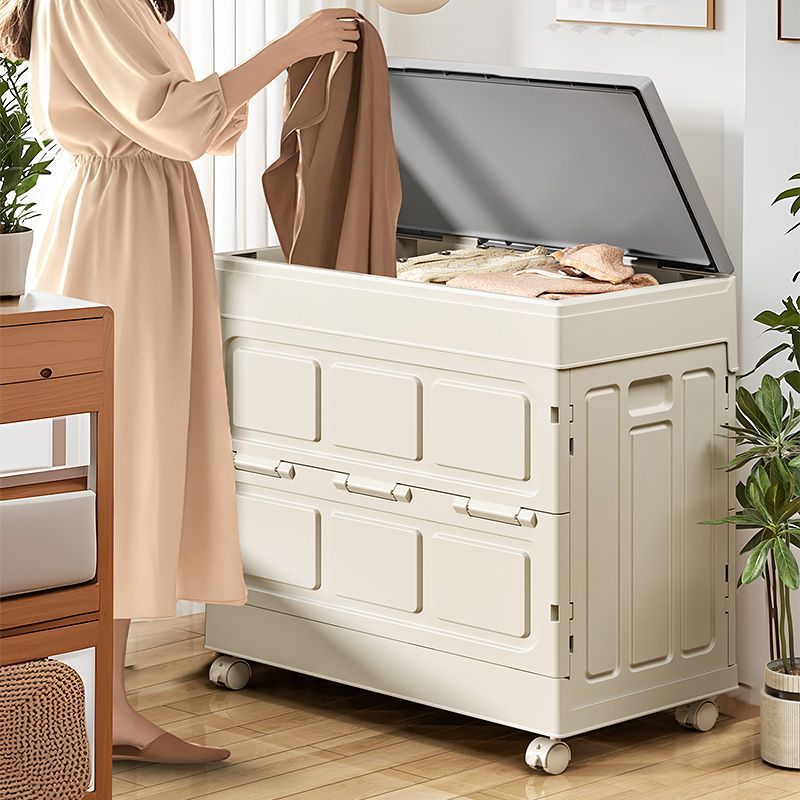 Modern Minimalist Foldable Rectangular PP Plastic Storage Cabinet, Large-Capacity 1-Door for Living Room & Bedroom