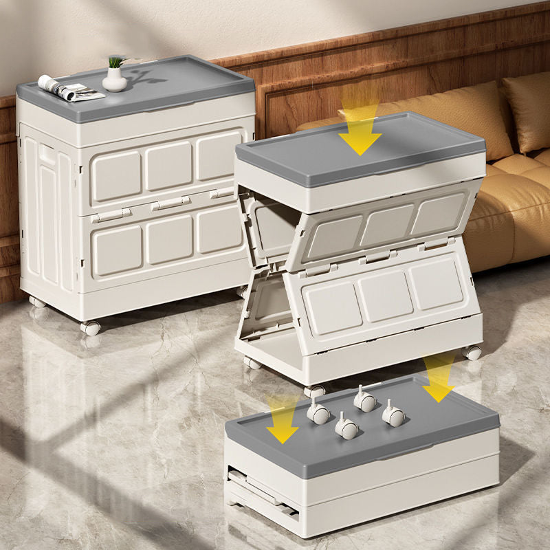 Modern Minimalist Foldable Rectangular PP Plastic Storage Cabinet, Large-Capacity 1-Door for Living Room & Bedroom
