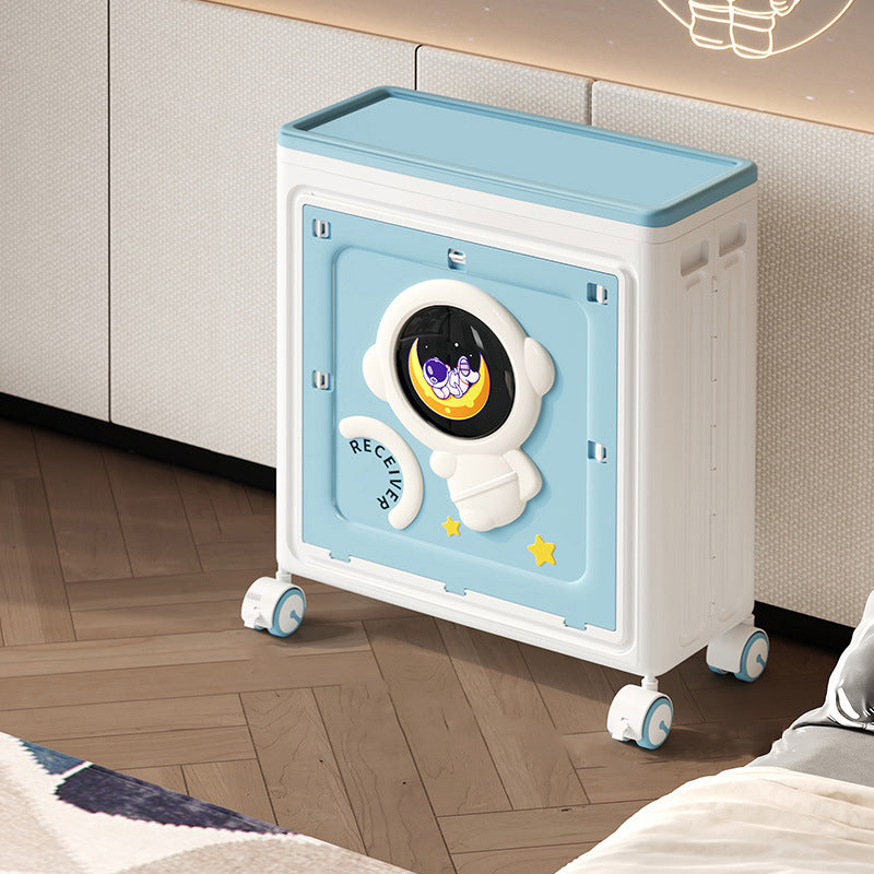 Modern Art Deco Cartoon Astronaut Rectangular PP Plastic Foldable Movable Storage Cabinet – 1-Cabinet for Bedroom