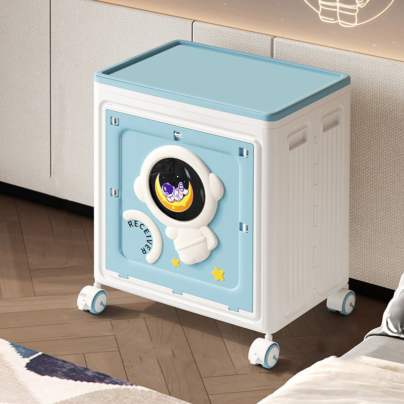 Modern Art Deco Cartoon Astronaut Rectangular PP Plastic Foldable Movable Storage Cabinet – 1-Cabinet for Bedroom