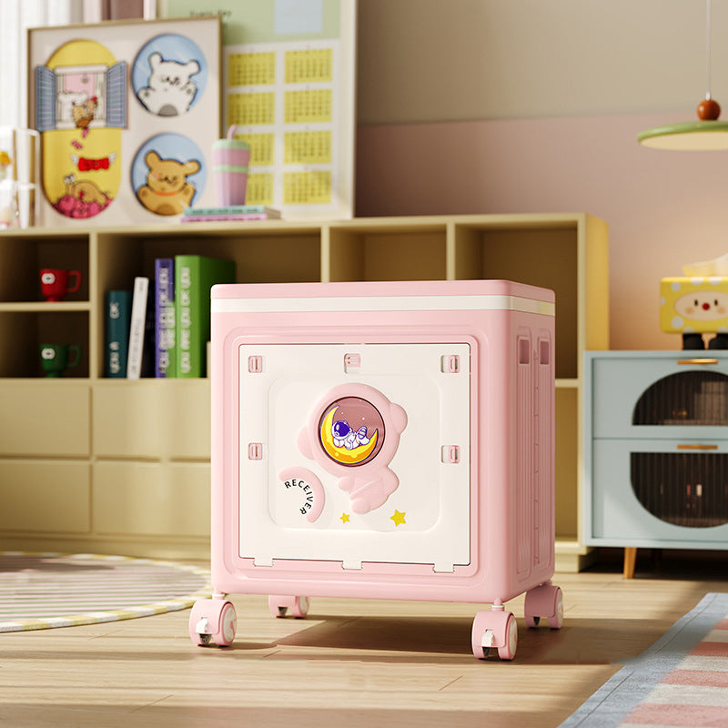 Modern Art Deco Cartoon Astronaut Rectangular PP Plastic Foldable Movable Storage Cabinet – 1-Cabinet for Bedroom