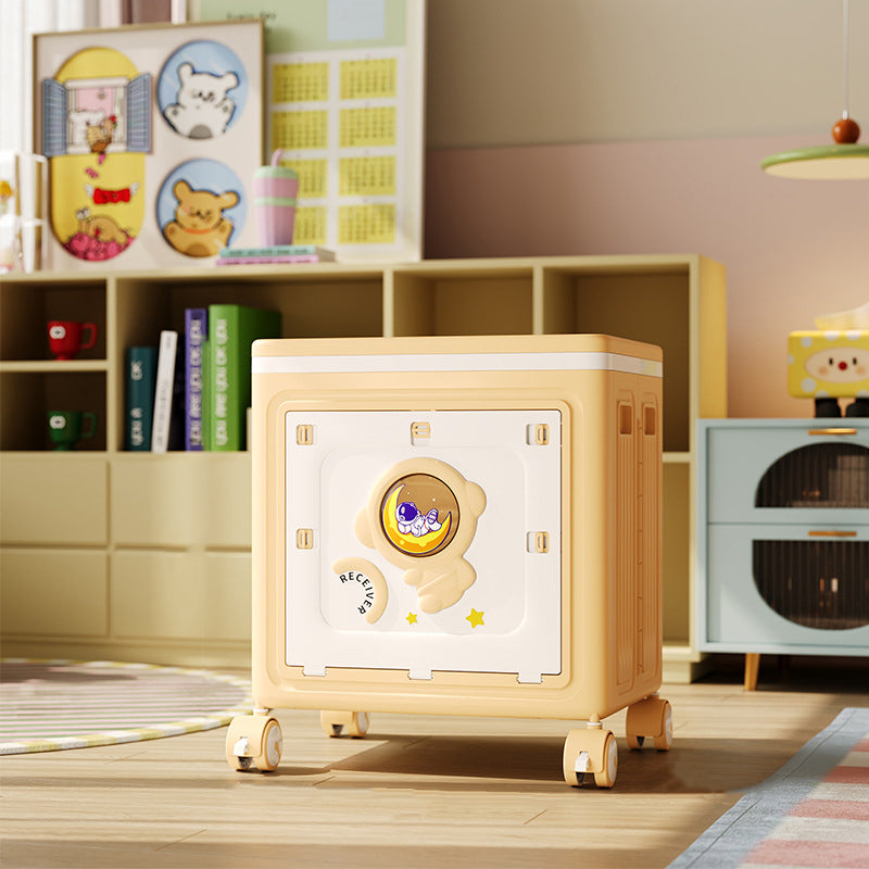 Modern Art Deco Cartoon Astronaut Rectangular PP Plastic Foldable Movable Storage Cabinet – 1-Cabinet for Bedroom