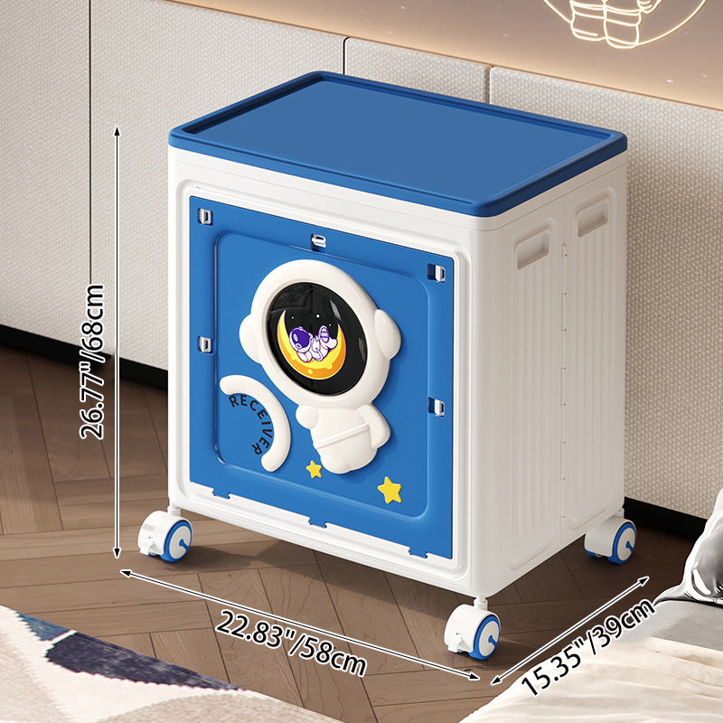 Modern Art Deco Cartoon Astronaut Rectangular PP Plastic Foldable Movable Storage Cabinet – 1-Cabinet for Bedroom