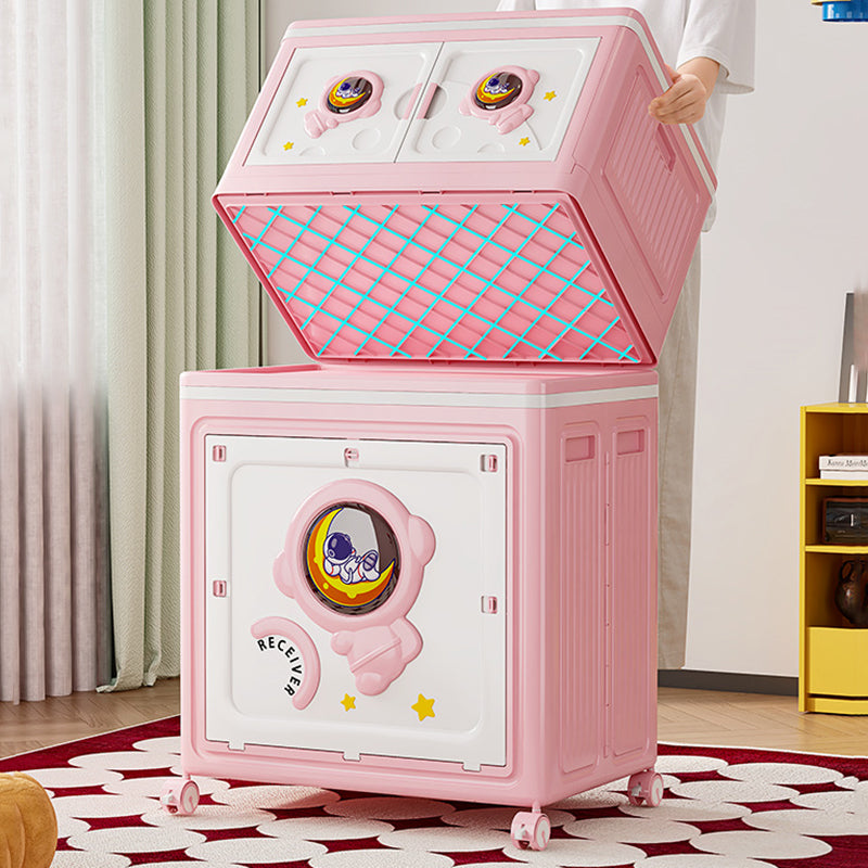 Modern Art Deco Cartoon Astronaut Rectangular PP Plastic Foldable Movable Storage Cabinet – 1-Cabinet for Bedroom
