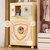 Modern Art Deco Cartoon Astronaut Rectangular PP Plastic Foldable Movable Storage Cabinet – 1-Cabinet for Bedroom