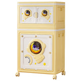 Modern Art Deco Cartoon Astronaut Rectangular PP Plastic Foldable Movable Storage Cabinet – 1-Cabinet for Bedroom
