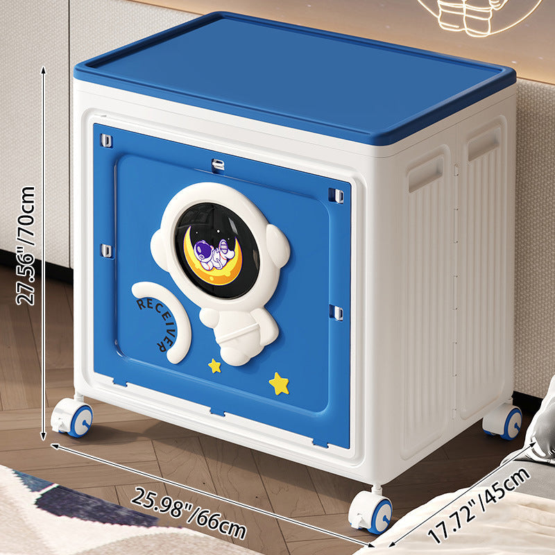 Modern Art Deco Cartoon Astronaut Rectangular PP Plastic Foldable Movable Storage Cabinet – 1-Cabinet for Bedroom