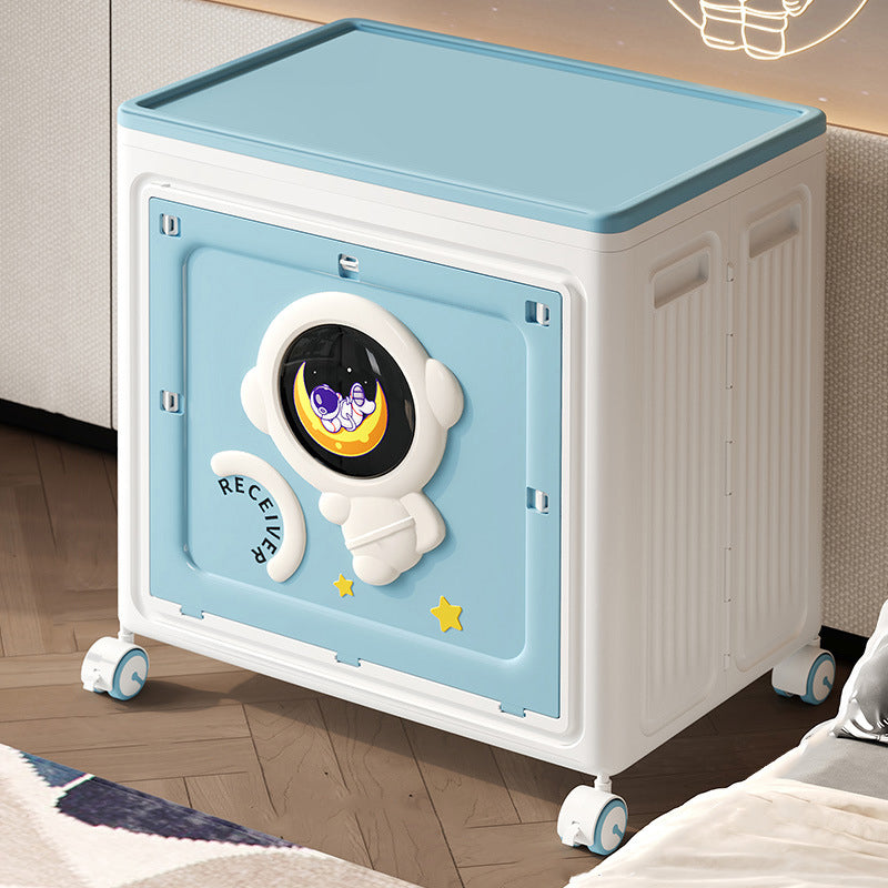 Modern Art Deco Cartoon Astronaut Rectangular PP Plastic Foldable Movable Storage Cabinet – 1-Cabinet for Bedroom