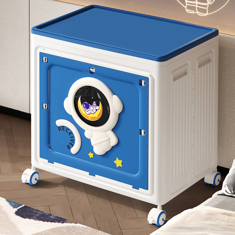 Modern Art Deco Cartoon Astronaut Rectangular PP Plastic Foldable Movable Storage Cabinet – 1-Cabinet for Bedroom
