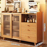 Elegant Traditional Japanese Rectangular Sideboard — Solid Wood & MDF with 3 Drawers for Dining & Living Rooms