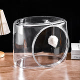 Modern Washable Square Cat Bed – Transparent, Ventilated Plastic Cat House with One Entrance for Living Room