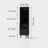 Contemporary Nordic Rubberwood Ripple Glass Corner Sideboard – 5-Cabinet Rectangular Storage for Living Room & Dining Room