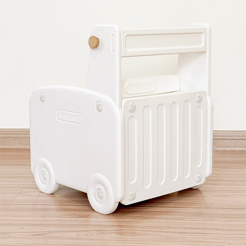 Modern Car-Shaped Kids Nightstand with 1 Drawer — Durable PE Plastic for Kids' Bedroom